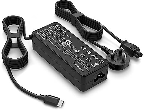Universal USB C Laptop Charger, 65W Fast Charger PD Power Adapter, Includes UK Power Cable