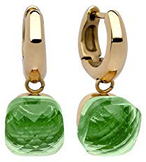 Qudo Firenze Creolen gold farben/Edelstahl beschichtet (peridot)