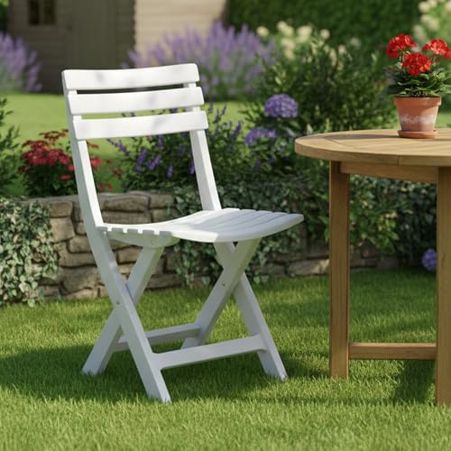 Dmora - Outdoor-Stuhl Terni, klappbarer Gartensitz, Stuhl für Esstisch, Außensessel, 100 % Made in Italy, 44 x 41 x 78 cm, Weiß