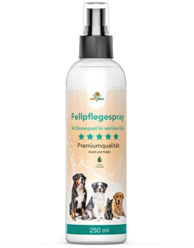 Mahu Natur 250 ml Fellspray Für Hunde Und Katzen I Pflege Für Haut, Fell Und Bei Juckreiz I Fellpflege Spray Bei Verknotungen Und Verfilzung, Entwirrungsspray, Kämmhilfe