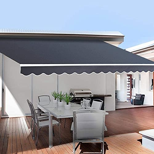 Gelenkarmmarkise, Einziehbare Markise mit Handkurbel, einziehbare Markise mit Kurbel, Sonnenmarkise Winkel Längeinstellung(5-35°), Sonnenschutz, Anti-UV und wasserfest, für Hof, Restaurant,#4,5x3m