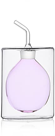 Ichendorf Milano Oliera à Deux Parois Rose | Collection Cylindre Double Paroi | 15 cl | Verre borosilicate | Fait à la main