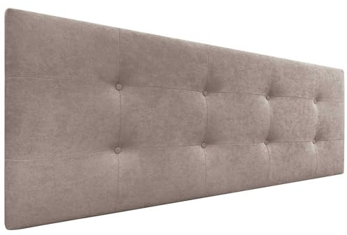 DHOME Gepolstertes Kopfteil ACUALINE 8cm Dick - Bett-Kopfteil in Stoff und Kunstleder (Stoff Erde, 135cm für Betten 120/135/140)