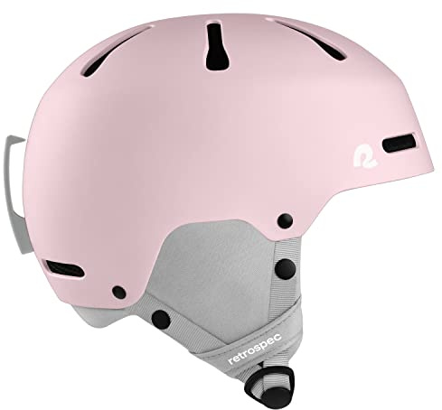 Retrospec Comstock Youth Ski & Snowboard Helmet for Kids - Durable ABS Shell, Protective EPS Foam & Cooling Vents - Adjustable Fit for Boys & Girls - Matte Rose, 48-51cm X-Small