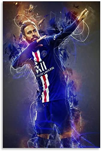 5D Diamant Painting Set FüR Erwachsene Und Kinder Fußballstar Poster Neymar DIY Diamond Painting Kristall Strass Diamant Stickerei GemäLde 23.6x35.4(60x90cm) Kein Rahmen