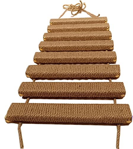 JIALOE Katzen-Kletterrahmen, Brücke für Katzenkäfig, Sisalseil, Katzenleiter, Haustiermöbel, Katzenstufen, Kratzbaum, Spielzeug, Katzenbaum, Turm (50,8 cm voller Sisal-Typ)