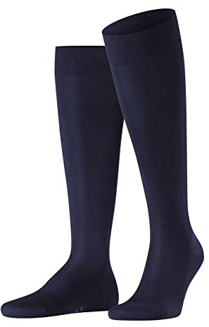 FALKE Tiago M Kh sostenibili cotone filo di Scozia al ginocchio tinta unita 1 paio, Calzini lunghi Uomo, Blu Dark Navy 6375, 41-42