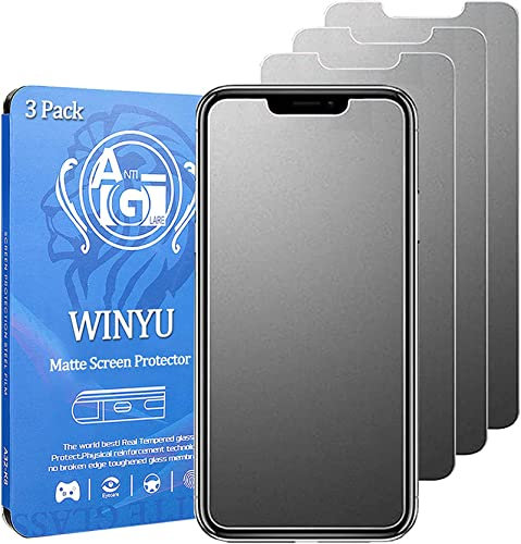 WINYU® 3-Pack Matte Tempered Glass Screen Protector for iPhone 12/12 Pro, 6.1 Full Coverage, Anti-Glare, Anti-Fingerprint, 9H Hardness