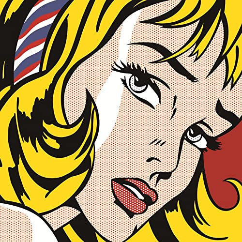 XCPORA Roy Lichtenstein Poster Weinendes Mädchen Drucke Roy Lichtenstein Wandkunst Roy Lichtenstein Leinwand Malerei für Wanddekoration Bild 40x40cmx1 Kein Rahmen
