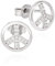 NKlaus Paar Peace Symbol Ohrstecker 925 Silber 8mm Retro Ohrringe mit Zrkonia weiß 13617