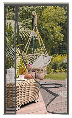 AQKaki Zanzariera Magnetica per Porte in Vetroresina, 90x240cm Apertura Laterale Tenda Zanzariera Porte Rete Rinforzata Durevole Autoadesiva Zanzariere Magnetiche per Finestre Cortile Camera