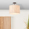 Plafonnier style nature - plafonnier décoratif avec abat-jour en algues marines - 30 cm de diamètre - dimmable avec variateur externe - E27 max. 52W - en métal/algues marines en couleur naturelle
