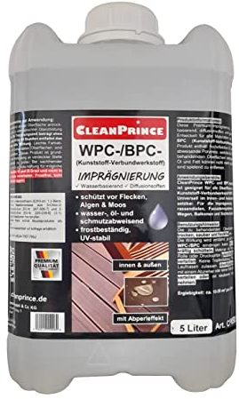 CleanPrince WPC und BPC Imprägnierung 5 Liter transparent gebrauchsfertig farblos | Kunststoffverbundwerkstoff Terrassen Böden Dielen Schutz Imprägniermittel