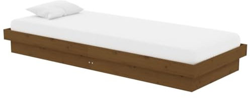 vidaXL Massivholzbett Honigbraun 75x190 cm 2FT6 Small Single