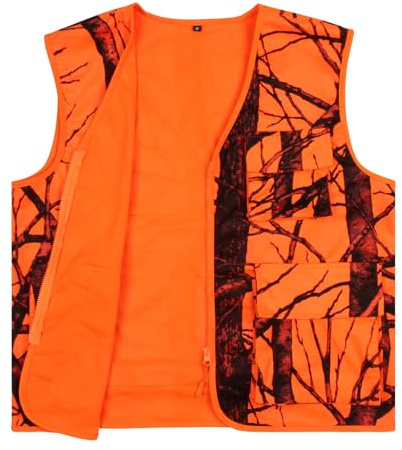 Volein Blaze Orange Hunting Vest with Pocket, Lightweight Deer Hunting Camo Vest for Big Game, 3XL
