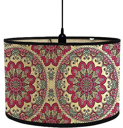 Morbuy Bohemian Mandala Lampenschirm für Tischlampe, Stehlampenschirme aus Bambus, Hotel Dekorativer Lampenschirme für Deckenleuchte Pendelleuchte Stehlampe Wandleuchte (Stil B)