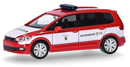 Herpa Modellauto VW Touran Feuerwehr Nürnberg, Miniatur im Maßstab 1:87, Sammlerstück, Made in Germany, Modell aus Kunststoff