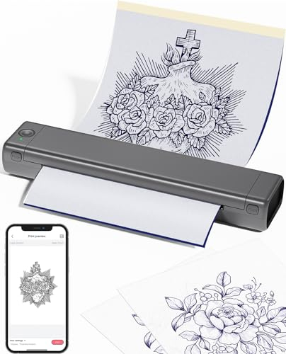 Phomemo M08F Tattoo Stencil Drucker Thermodrucker Tattoo Bluetooth Stencil Printer mit 10pcs Tattoo Transfer Papier