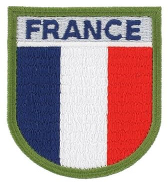 Ecusson Drapeau Français Tissu brodé avec scratch Collection France Tricolor Bleu Blanc rouge
