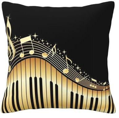 Super weiche Kissenbezüge – quadratisches Kissenbezug-Set für Couch, Schlafzimmer, Sofa, Novel Music Note