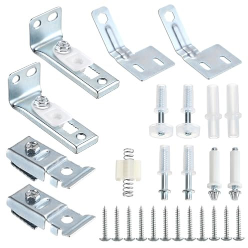 SUMNACON 2 Pack Bifold Door Hardware Repair and Installation Kits, Silver Bifold Sliding Closet Door Repair Kit, Modern Style, 1 Thick, 7/8 to 1 Track