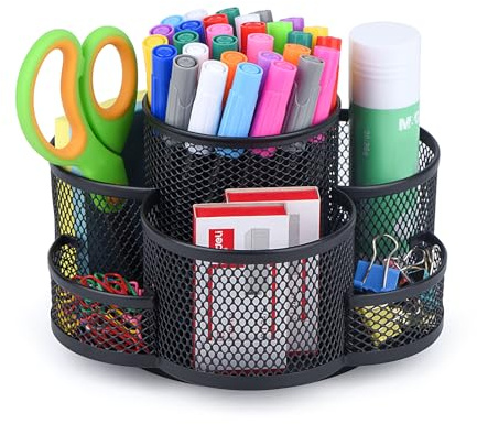 Topwey 360 Rotating Pencil/Pen Holder for Desk in Black