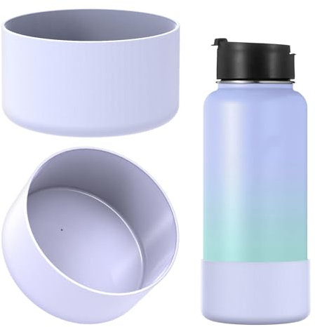 Linkidea Water Bottle Boot Compatible with IRON °FLASK Wide Mouth 32oz/40oz, Narrow Mouth 32oz, Silicone Bottle Bottom Sleeve Cover Protector, Bottle Bumper (Fog / 2 Pack)