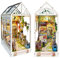 Cuteefun DIY Book Nook Kit, Insertion de Bibliothèque Miniature DIY, Serre-Livres en Bois 3D avec Lumière LED, Décoration Délicate, Cadeau Unique pour Adultes et Adolescents (Sylvia Garden)