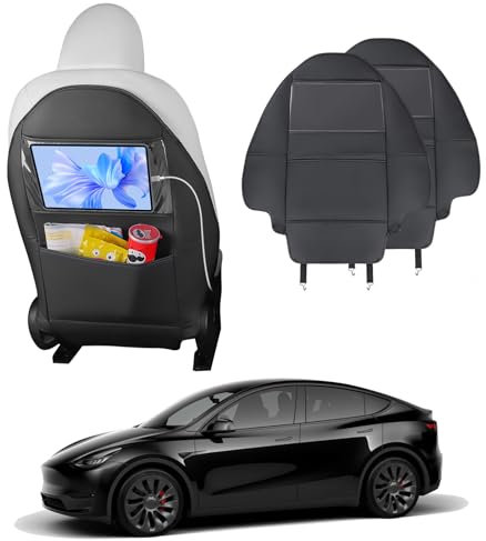 EVMODS 2 Stück für Tesla Model Y Sitzbezüge Model 3 Sitzschoner Wasserdicht Kindersitz Waschen für Tesla Rückenlehne Model Y Model 3 Zubehör 2024 2023
