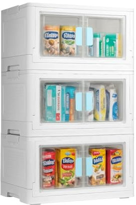 DARDVORLAG Vielseitige Aufbewahrungsbox mit Deckel Aufbewahrungsbehälter Set aus 3 faltbaren Aufbewahrungsboxen Stapelbare Aufbewahrungsbox aus Kunststoff Aufbewahrungskorb mit Deckel und Rädern