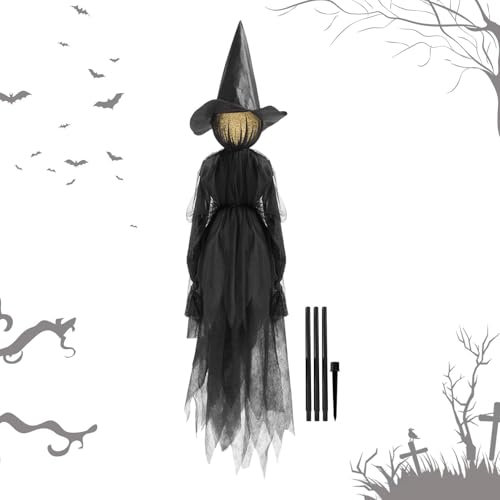 Outdoor Halloween Deko: Schreiende Hexe Mit Sound-Sensoren, wasserdichte Gartendekoration