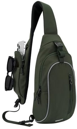 WATERFLY Brusttasche Schultertasche Umhängetasche Herren Klein Männerhandtasche Sling Bag Damen Tasche Messenger Crossbody Bag Crossbag für Outdoor-Sportarten Reise Radfahren Wandern