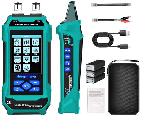 Abestop ET728 Netzwerkkabeltester Mehrere Funktionen PoE-Funktion Kabellängenmessung für die Kabelreparatur von Heim- und öffentlichen Netzwerkkabeln