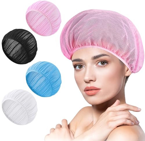 Dimeho Haarnetz zum Schlafen, 4 Stück Haarnetze Mütze Mesh Schlafhauben, Nachtschlafhaube Weiche Mesh Bonnet Schlafhaube Haarnetz zum Schlafen Perückenhaube Schlafmützen für Frauen