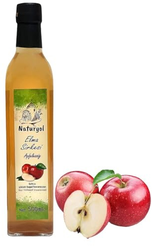 Naturyol Premium Apfelessig 500ml – Natürlich, Ungefiltert & Aromatisch – Ideal für Salate, Dressings & Marinaden – Hergestellt aus Frischen Äpfeln – Roh & Vegan