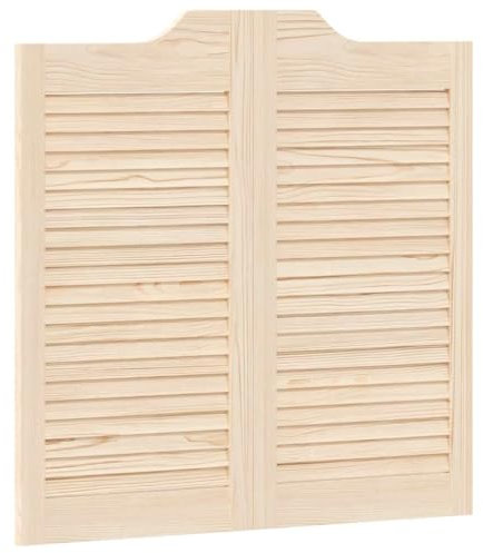 vidaXL Schwingtüren Lamellen-Design 1-Paar 80x80 cm Massivholz Kiefer, Saloontüren, Bartüren, Scharniertüren, Schwingtüren für Cafés, Flügeltüren