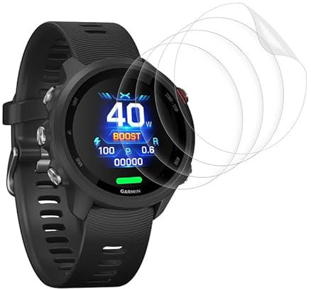 Camokia 4 protectores de pantalla para Garmin Forerunner 55/Forerunner 245, vidrio templado sin burbujas para Garmin Forerunner 245, para Garmin Forerunner 55