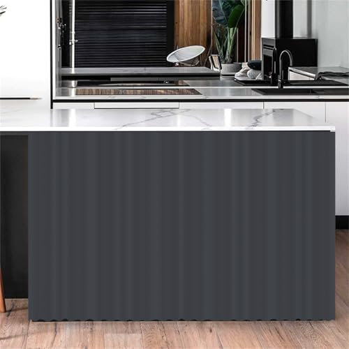Highdi Schrankvorhang mit Klett, Schrank Vorhang Küche für Regal Selbstklebend Privatsphäre Schrankgardine für Küche, Kleiderschrank, Kommode (Dunkelgrau,140 * 100cm)