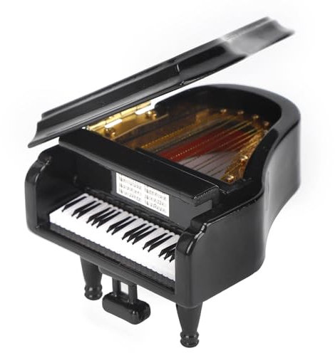 Miniature Dollhouse Grand Piano, Mini Musical Piano Toy Instrument Model Miniature Doll House Decoration Accessories