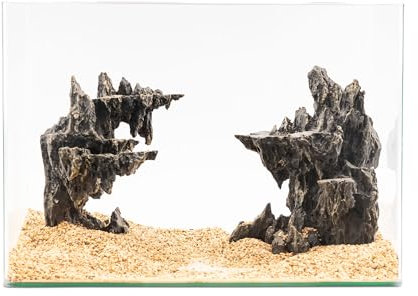 NatureHolic Ready to Scape 2 Sky Towers | Aquarium Deko Felsen-Set für Aquascaping | 2-teiliges Hardscape Set | Für Becken ab 30 cm | Realistische Turmstruktur zum Bepflanzen