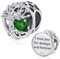 Charm Albero della vita, Charms zircone verde Albero Genealogico in Argento Sterling 925 Adatto per Perline Pandora Ciondolo bracciali europei, Regali per donne ragazze
