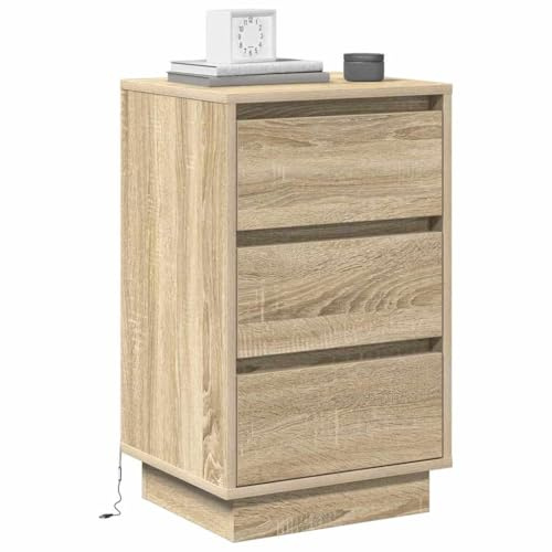 vidaXL Nachttisch Sonoma-Eiche 39 x 34,5 x 65 cm Holzwerkstoff