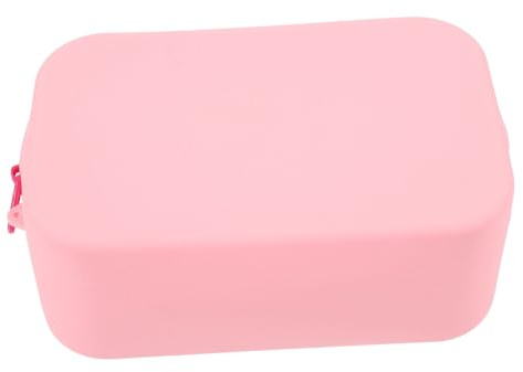 BESTYASH Großer Silikon Kulturbeutel mit Reißverschluss Kosmetiktasche in Rosa für Reise und Zuhause Tragbares Design zur Organisierung von Make Up und Toilettenartikeln