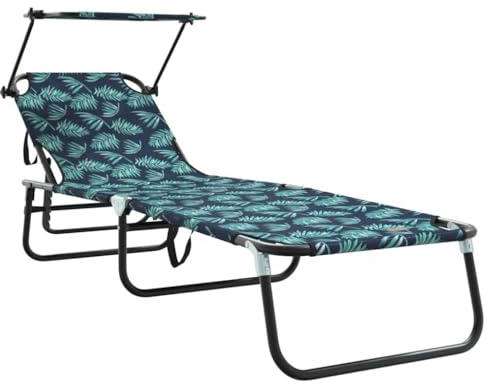 vidaXL Klappbare Sonnenliege Mehrfarbig 190 x 57 x 81 cm Oxford, Verstellbare Liege, modernes Gartenmöbel, entspannender Outdoor-Sessel, kompakt und bequem