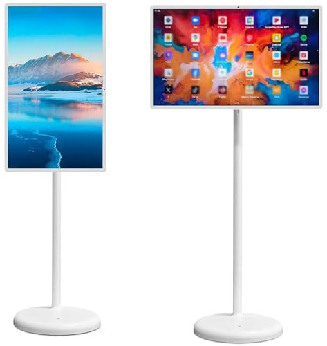 TV Portatile Mobile,Monitor Intelligente Portatile 21,5/24/24/32 Pollici 1080p,TV Touchscreen,Smart TV Mobile Schermo Touch Girevole Fotocamera,TV Mobile Intelligente Pavimento 8+128 Gb 32in