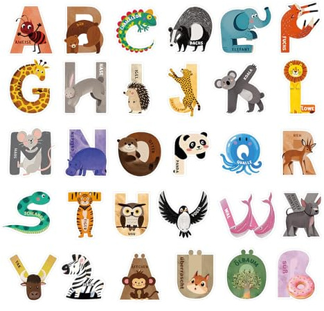 BIROYAL 30 Magnetbuchstaben, Große Magnete Kinder, A-Z & Deutschen Umlaute | mit Metallbox, Buchstaben Magnete Kinder für Magnettafel, Kühlschrank, Klassenzimmer - Kühlschrankmagnete für Vorschulkinder