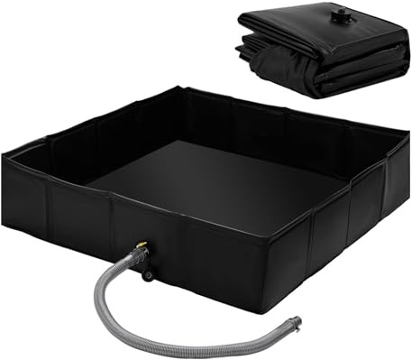 Jlobnyiun Lavabo Pliable – Polymère Haute Performance, matériau Anti-Fuite, système de raccordement à vidange Rapide intégré | léger et imperméable pour Le Nettoyage des Animaux de Compagnie