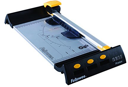 Fellowes Proton A4 Paper Cutter Guillotine - 32CM Cutting Length Guillotine Paper Cutter - 10 Sheet Capacity - Ideal for Small Office Home Use - Black