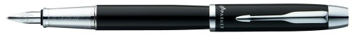 Parker IM Black Chrome Trim Medium Nib Fountain Pen (Blister Pack)