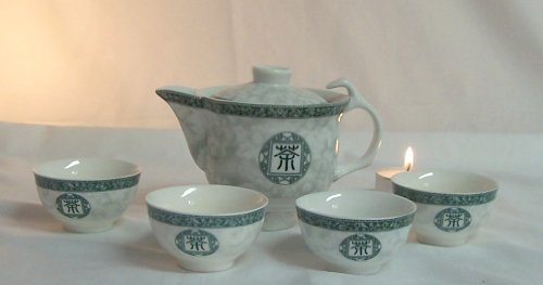 Aisa Art Factory Kleines asiatisches Teeset 085 Teeservice aus Keramik 5tlg. Teekanne mit Tassen zur Tee-Zeremonie